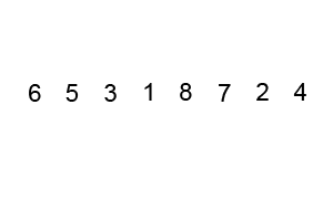 Animation of a bubble sort of the numbers 1 - 8