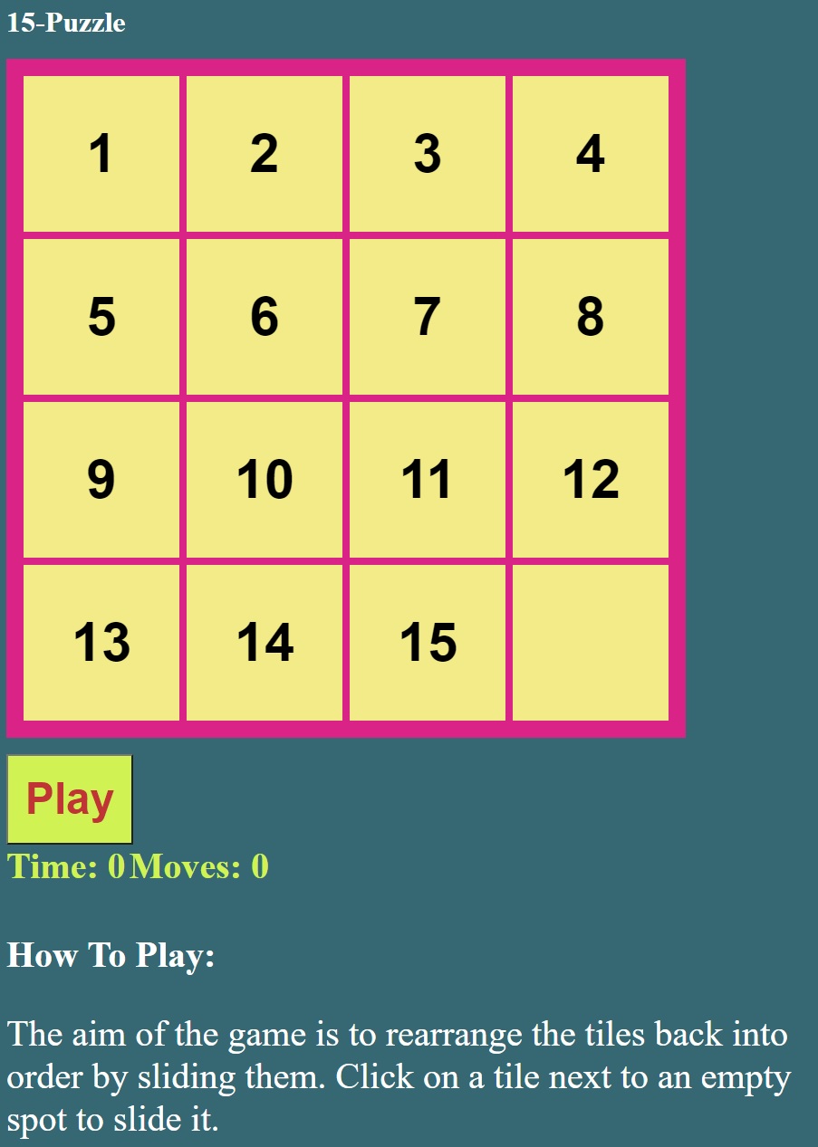 Image of 15 puzzle 