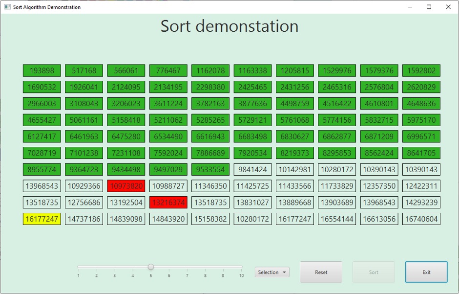 Sort demonstation