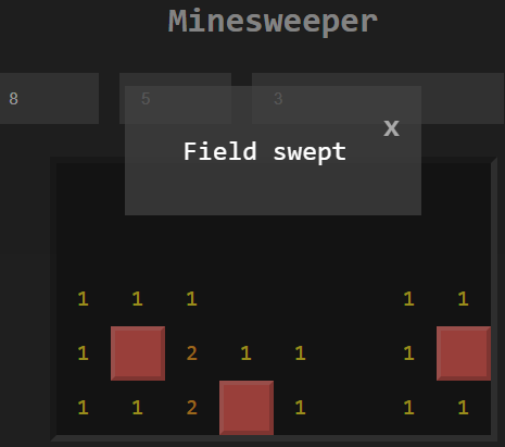 Image of the cleared minesweeper field